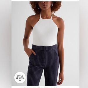 Express Body Contour Compression High Neck Cross Back Cami White Size M